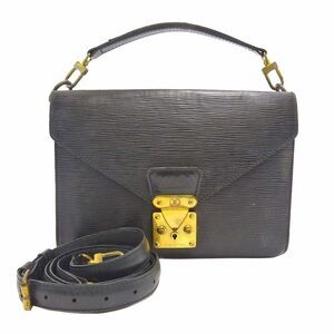 Louis Vuitton Biface Handbag Black Epi Leather Black